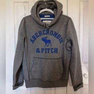 Vintage Y2K Abercrombie & Fitch Men's Heather Gray Hoodie  Size L